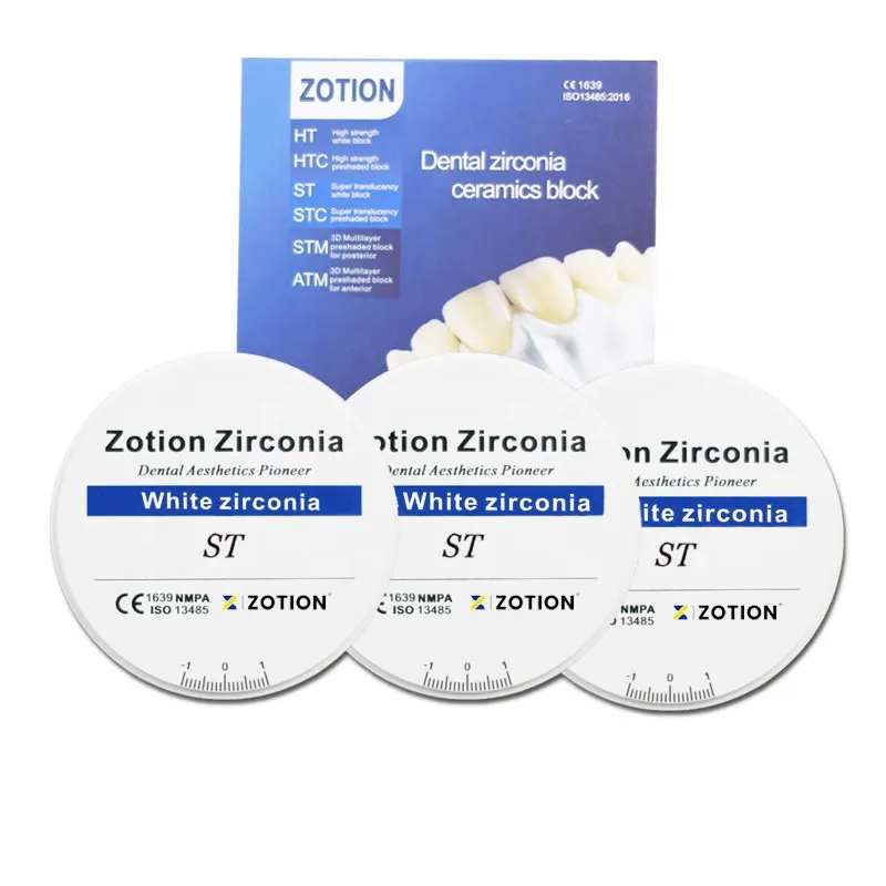 Dentistry Artificial Teeth Material 98mm ST Dental Zirconia Blank For Crown